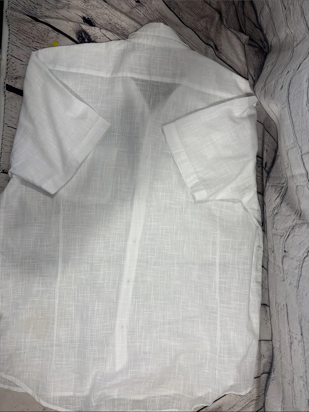 Men's White Short-Sleeve Cotton Casual Button-Down Shirt by Blanc du Nil - Picture 5 of 8
